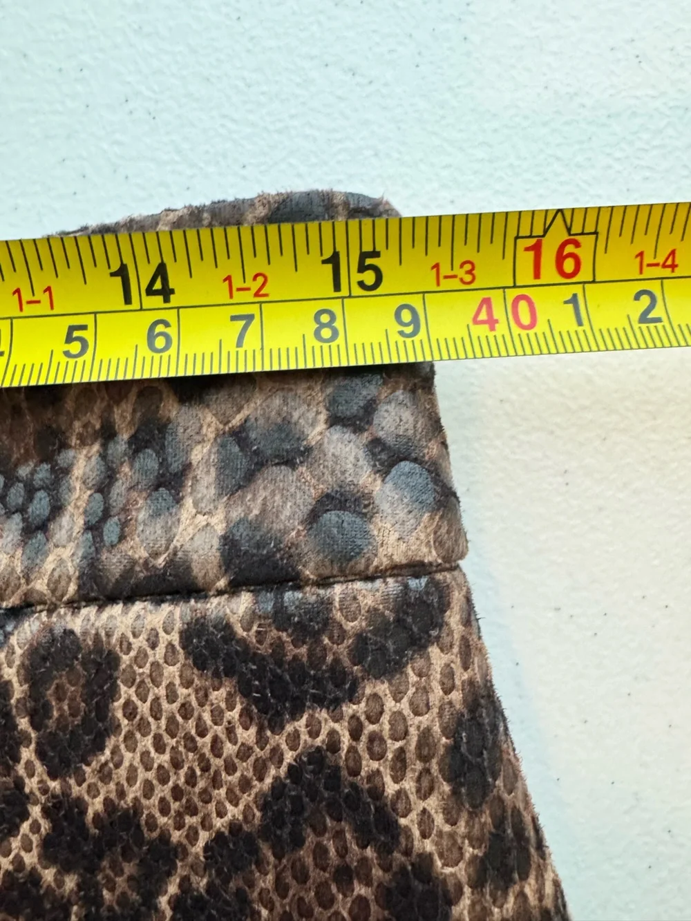 Runway Paris Leopard Print Faux Leather Mini Skirt Size L Front Zip Snake Print